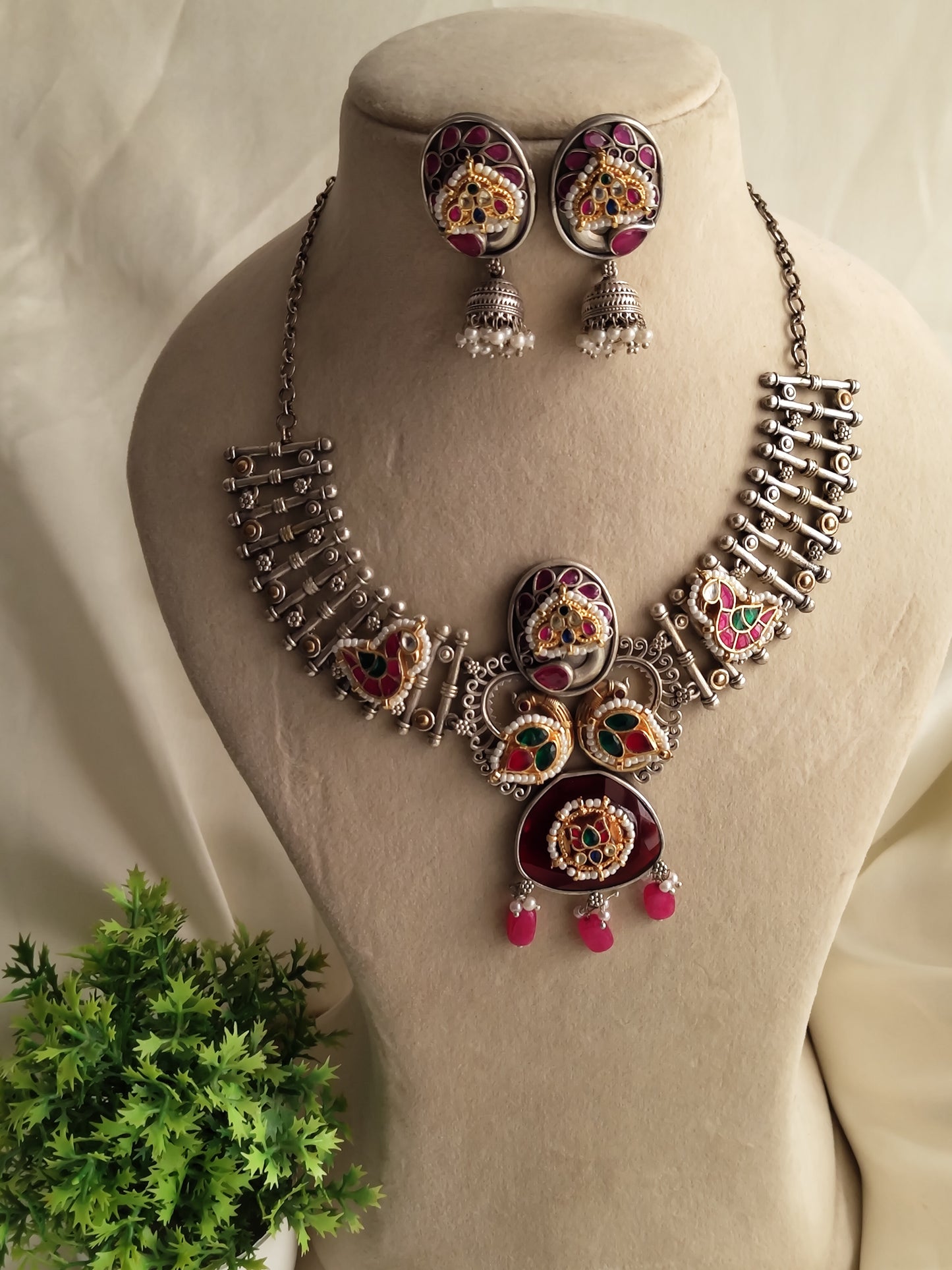 Ziya fusion statement necklace set