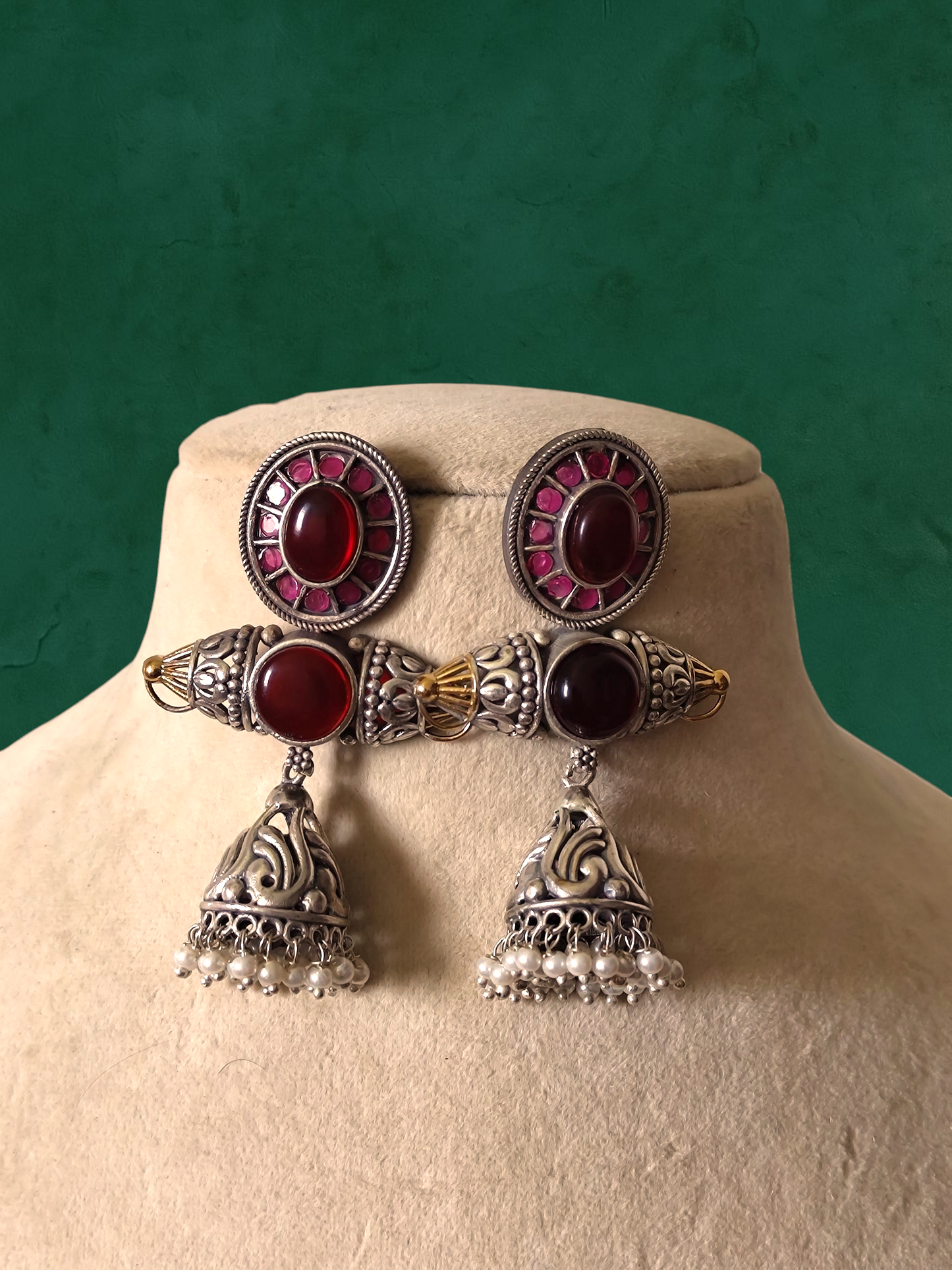 Raaga statement dual tone earrings