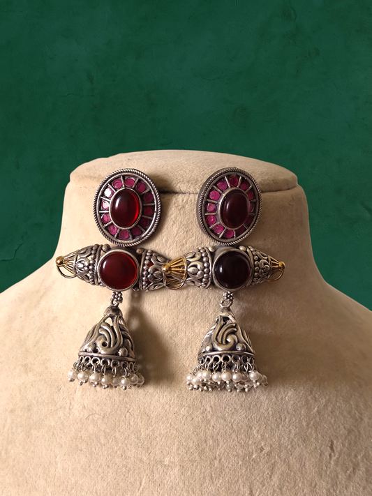 Raaga statement dual tone earrings