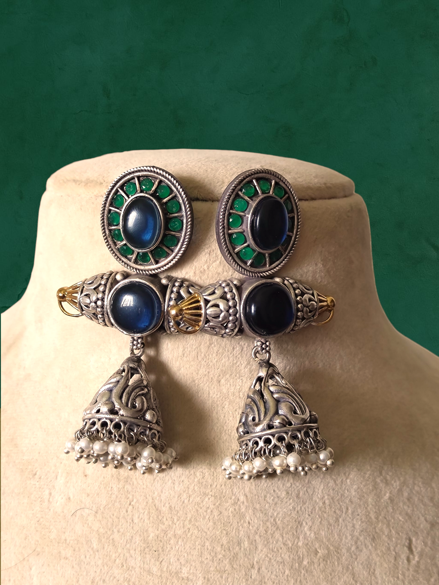 Raaga statement dual tone earrings