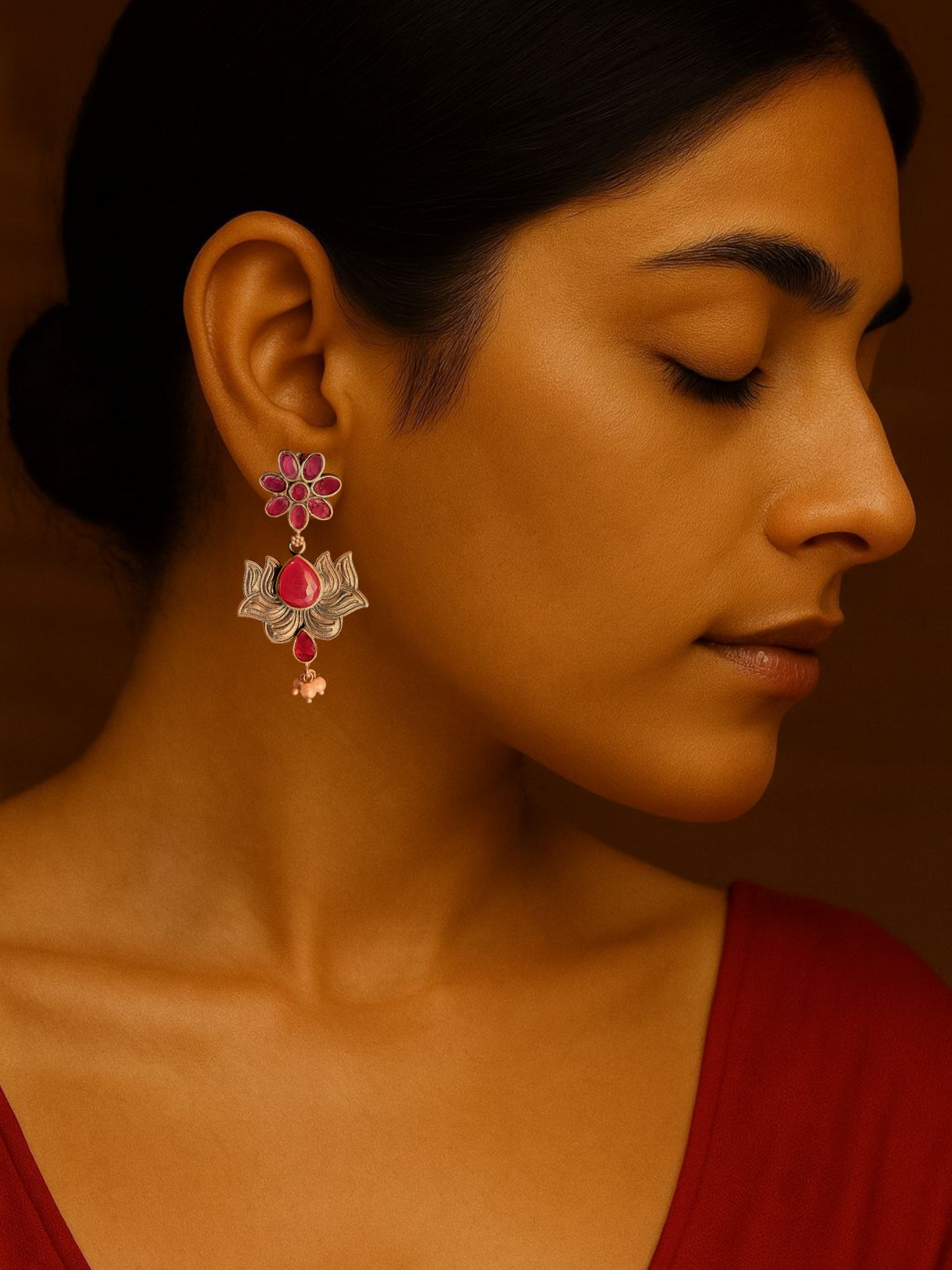 Kriya floral statement earrings