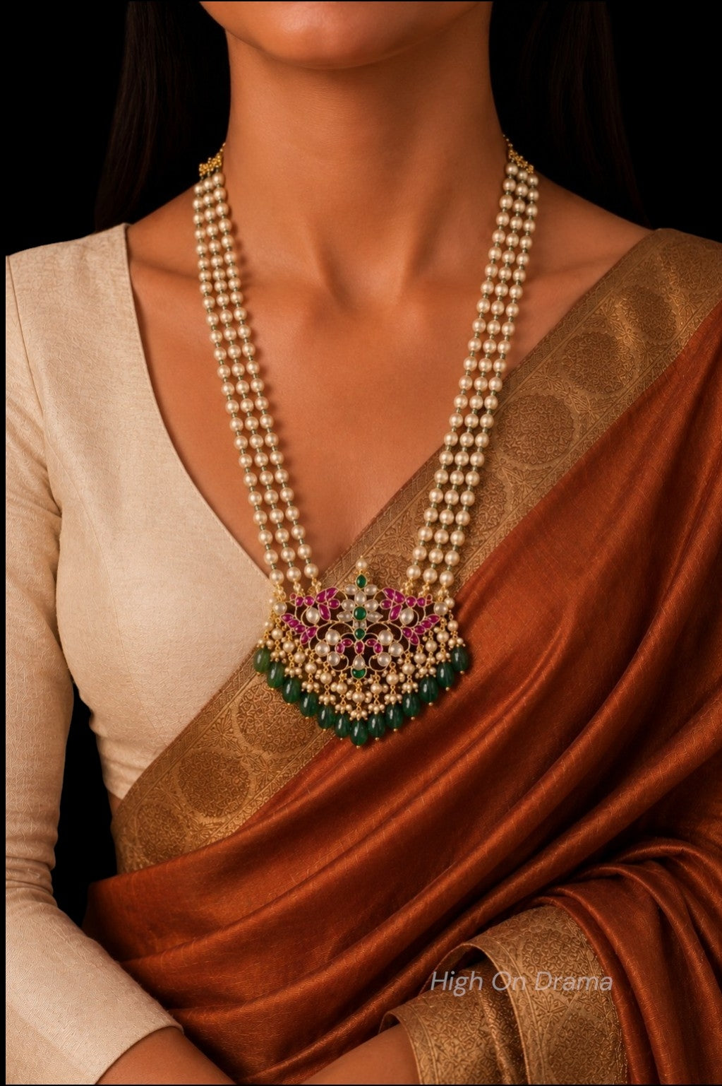 Maanya statement pearl jadau necklace