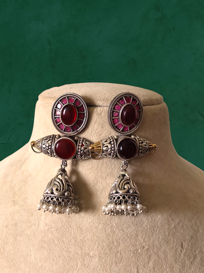 Raaga statement dual tone earrings