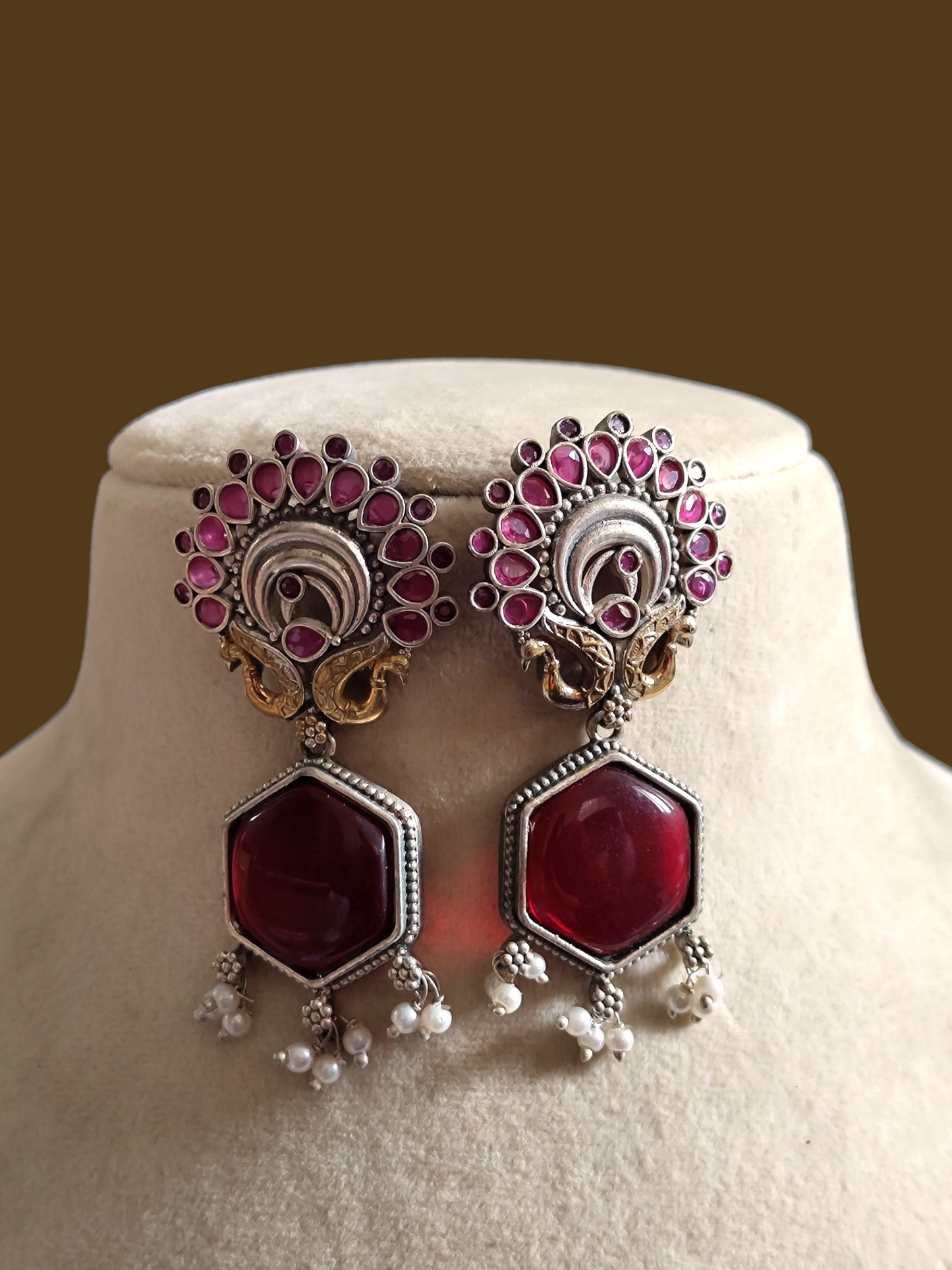 Tatva statement stone earrings