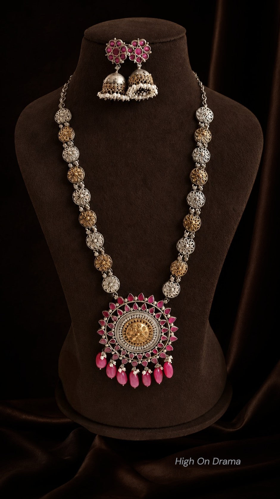 Aadhya dual tone necklace set