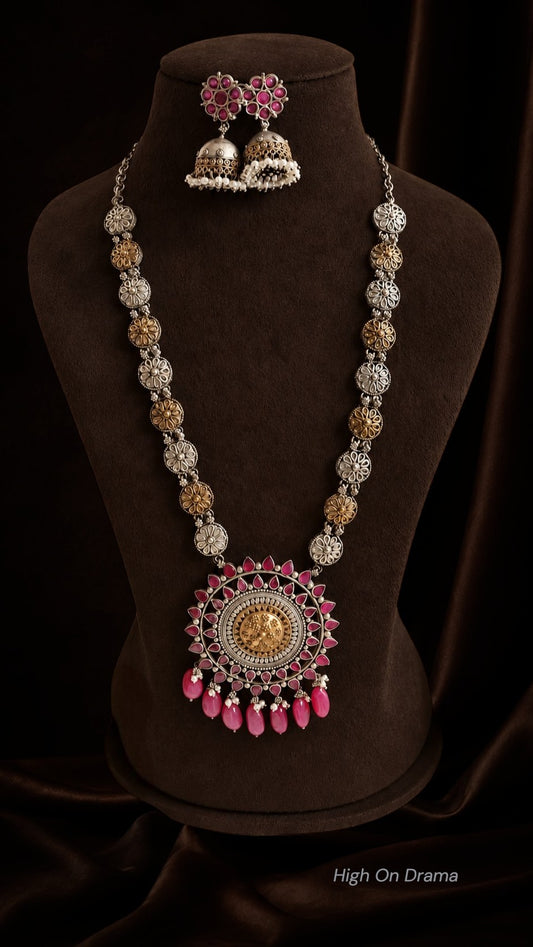 Aadhya dual tone necklace set