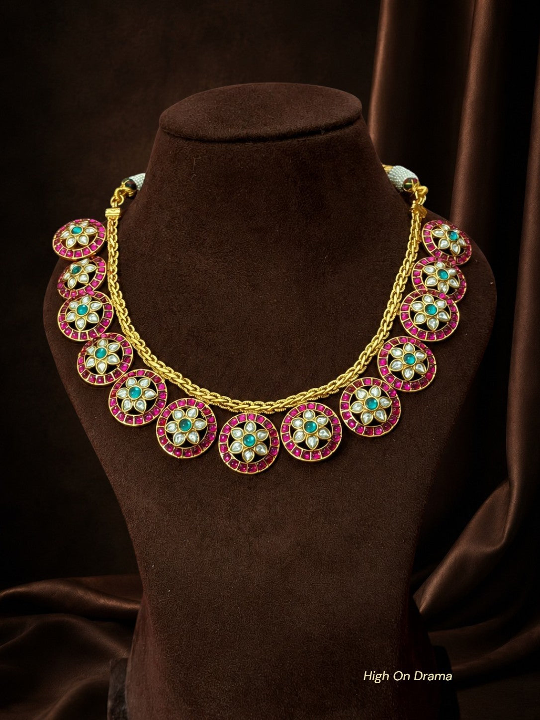 Hridhaya jadau bottu mala set