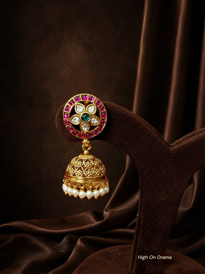 Hridhaya jadau bottu mala set