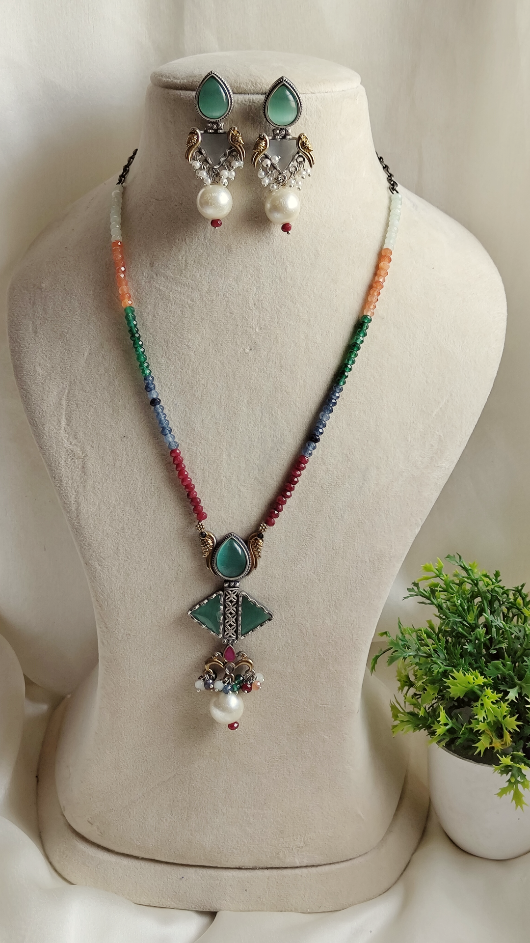 Mithila beaded necklace set