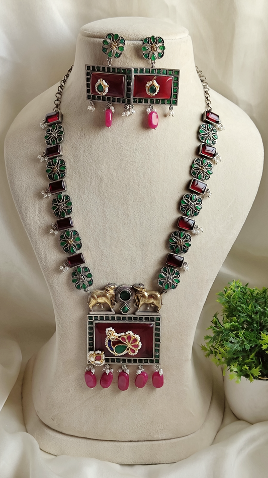 Shaya fusion statement long necklce set
