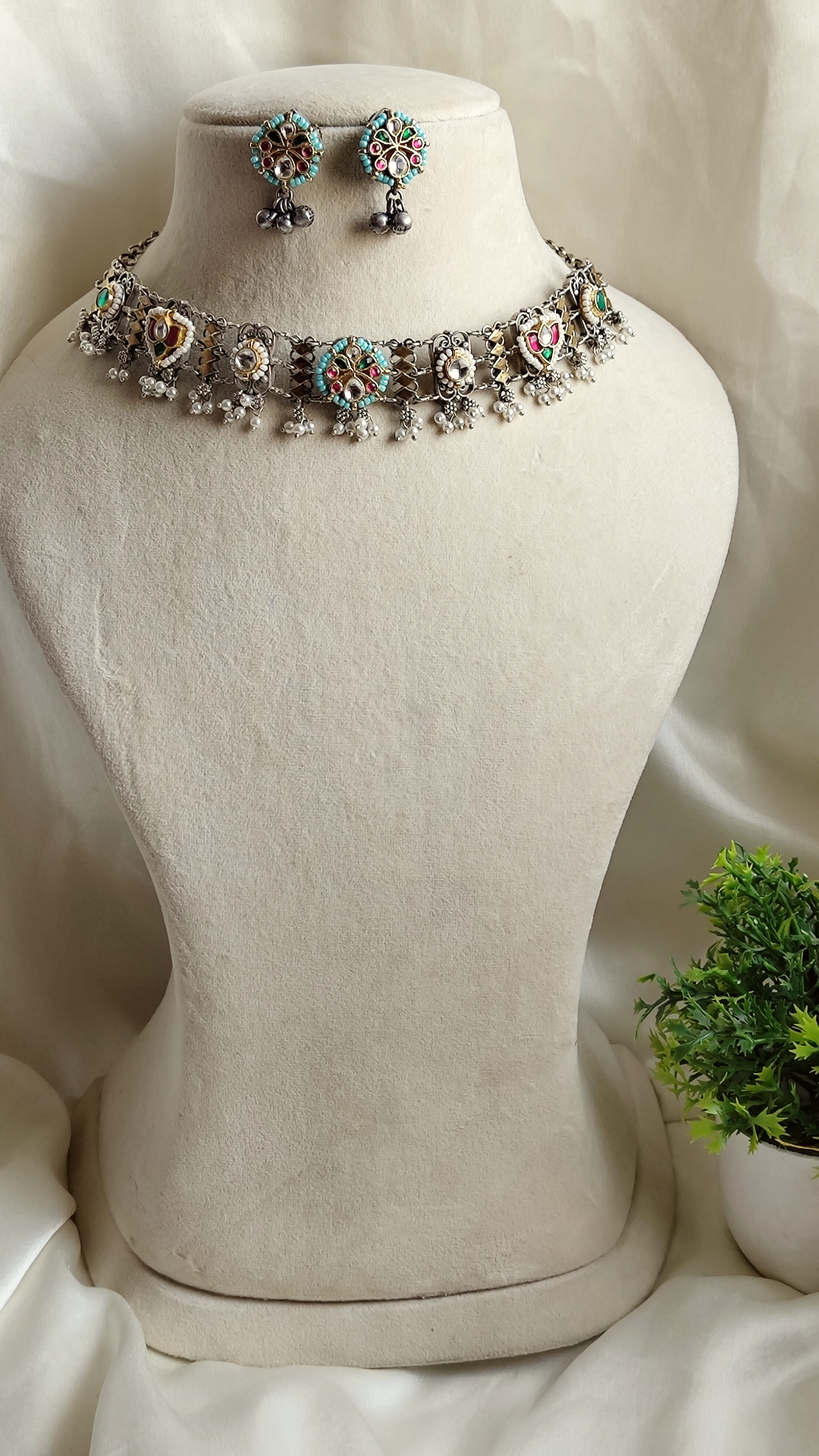 Kashi fusion statement necklace set