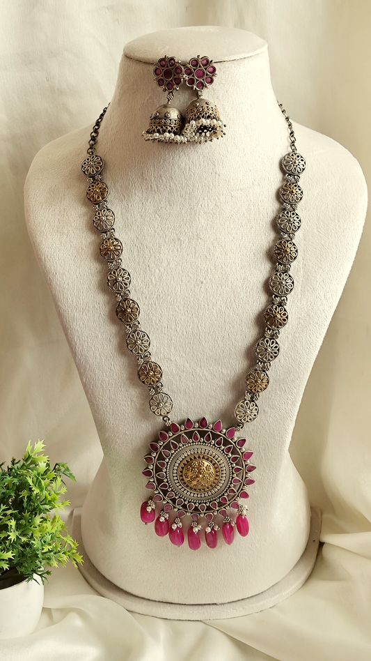 Aadhya dual tone necklace set