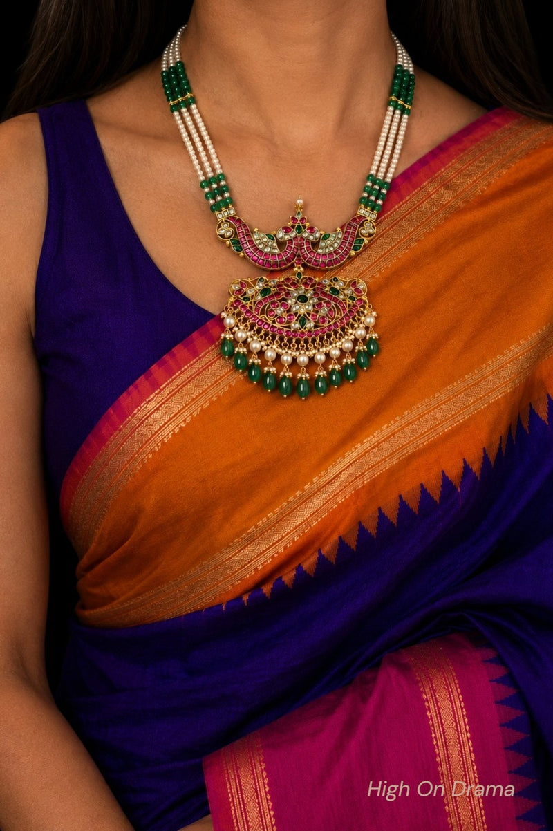 Chandrika jadau kundan statement pearl set