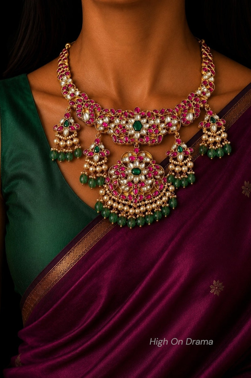 Padmika Jadau kundan statement necklace