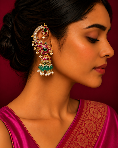 Mayura jadau kundan earcuff