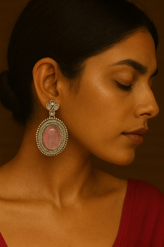 Ishita pink stone earrings