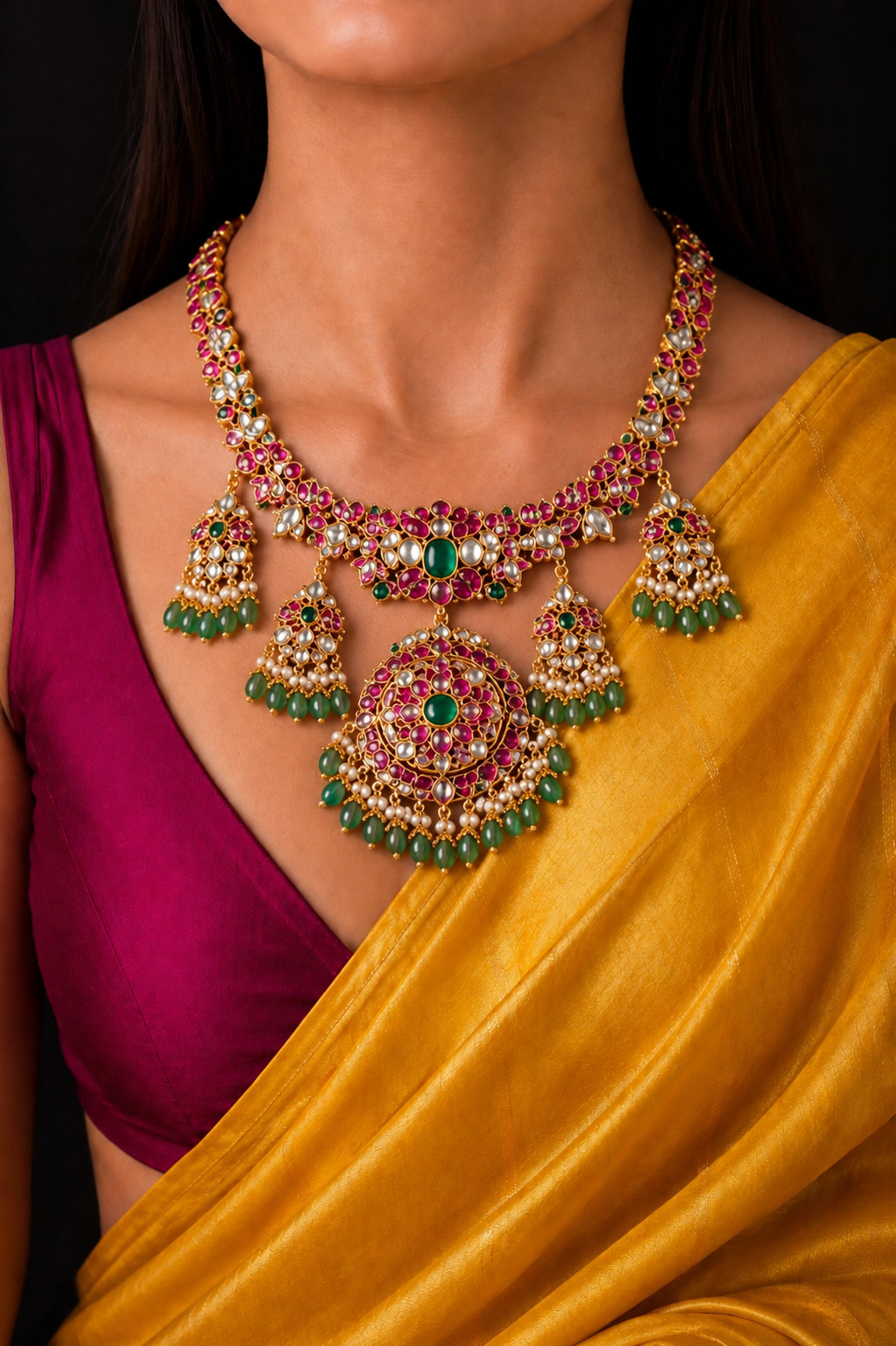 Padmika Jadau kundan statement necklace