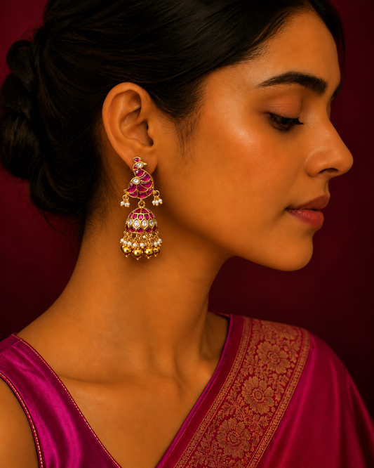 Raaga jadau kundan jhumka