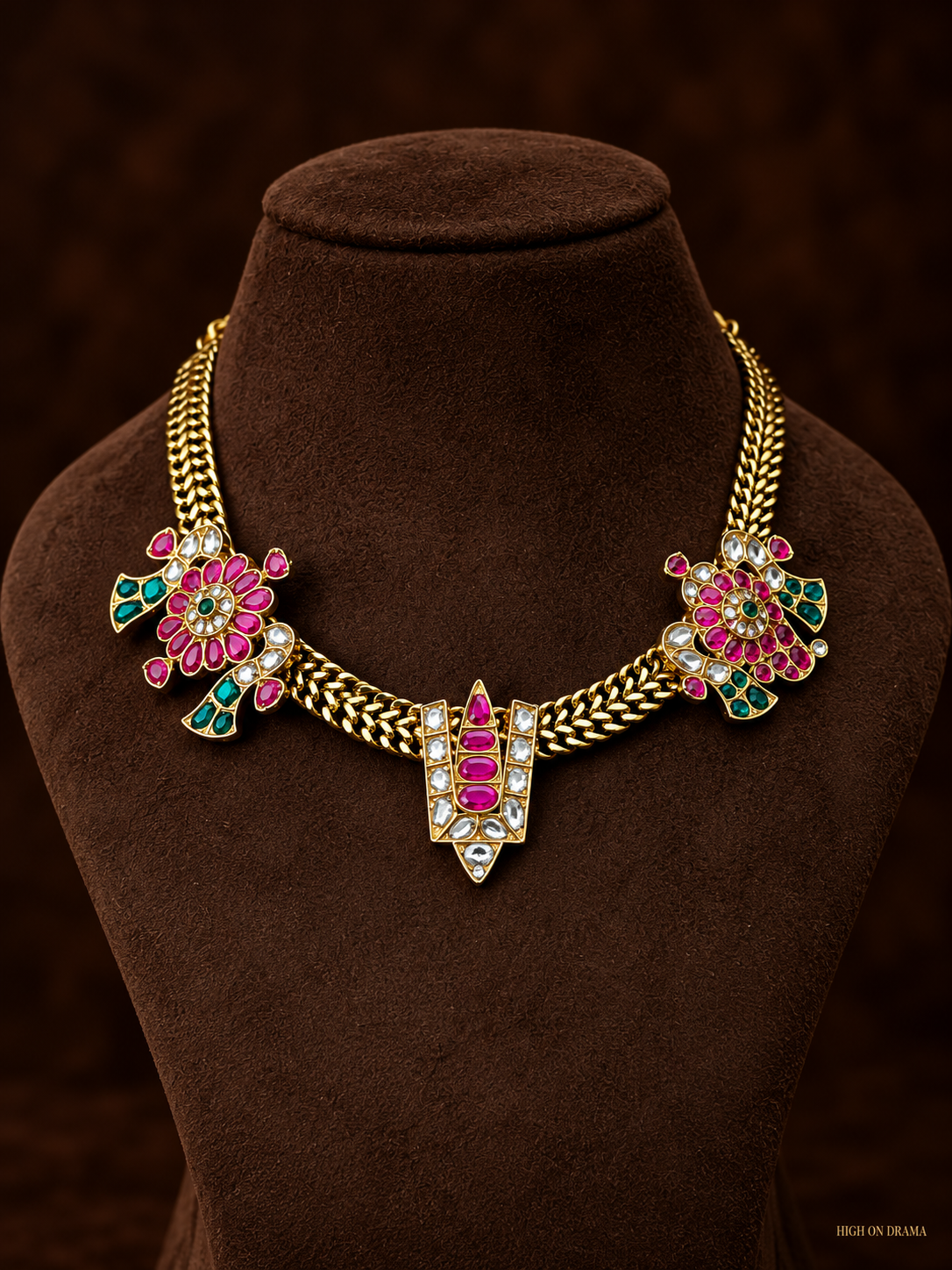 Padmavati antique jadau pendant set