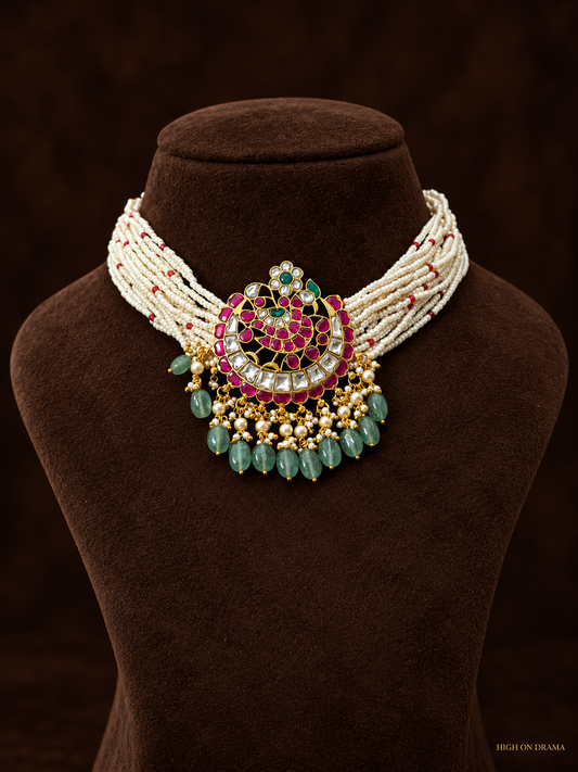 Juhi jadau kundan pearl necklace