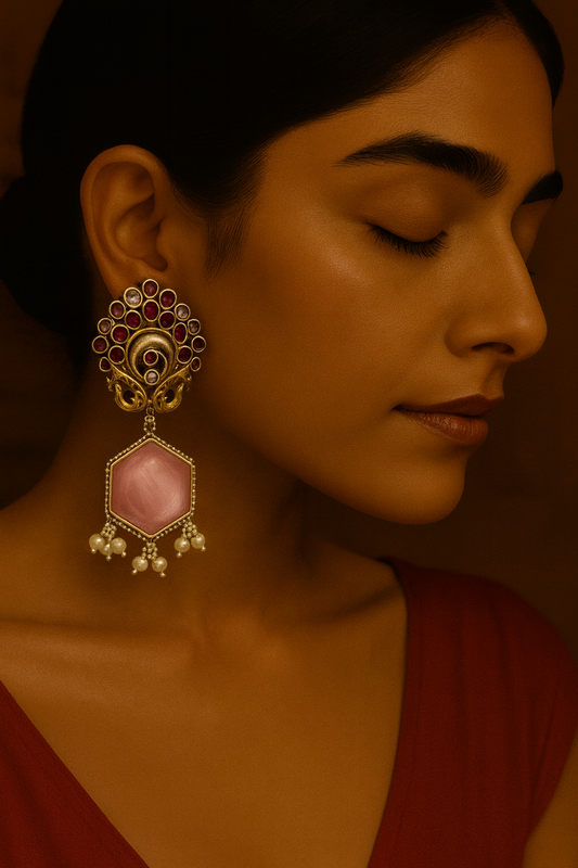 Tatva statement stone earrings