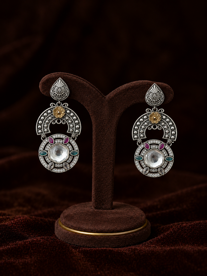 Mridhula silver finish necklace set
