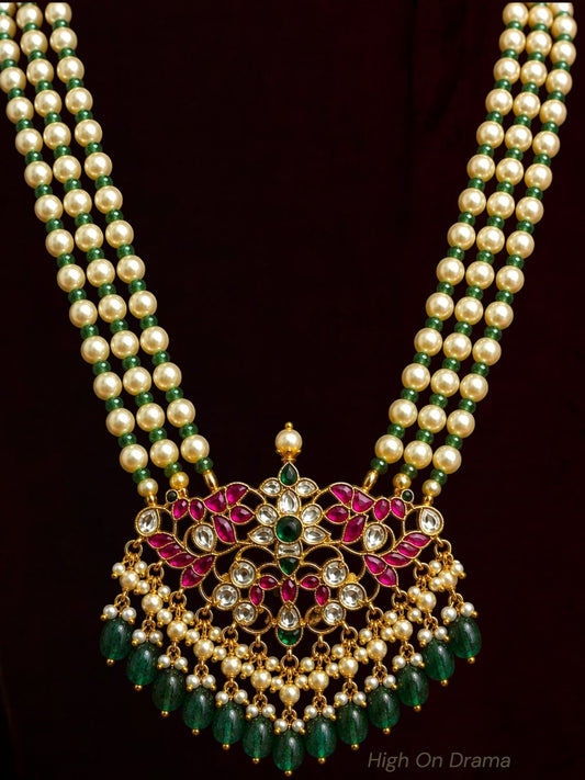 Maanya statement pearl jadau necklace