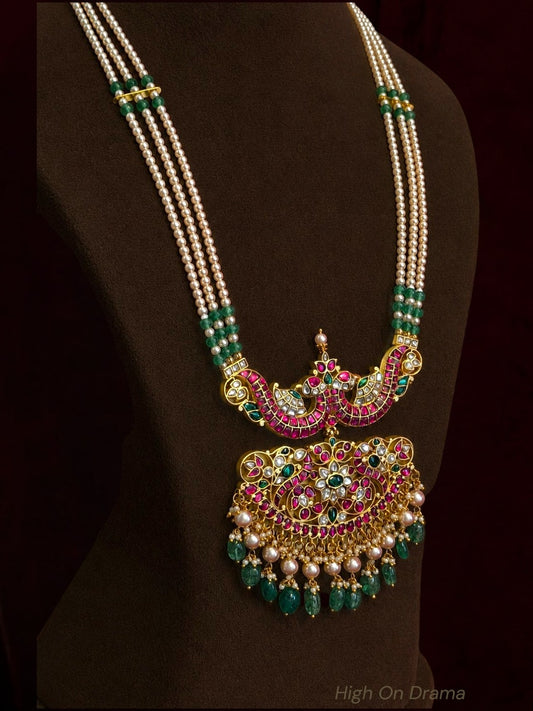Chandrika jadau kundan statement pearl set