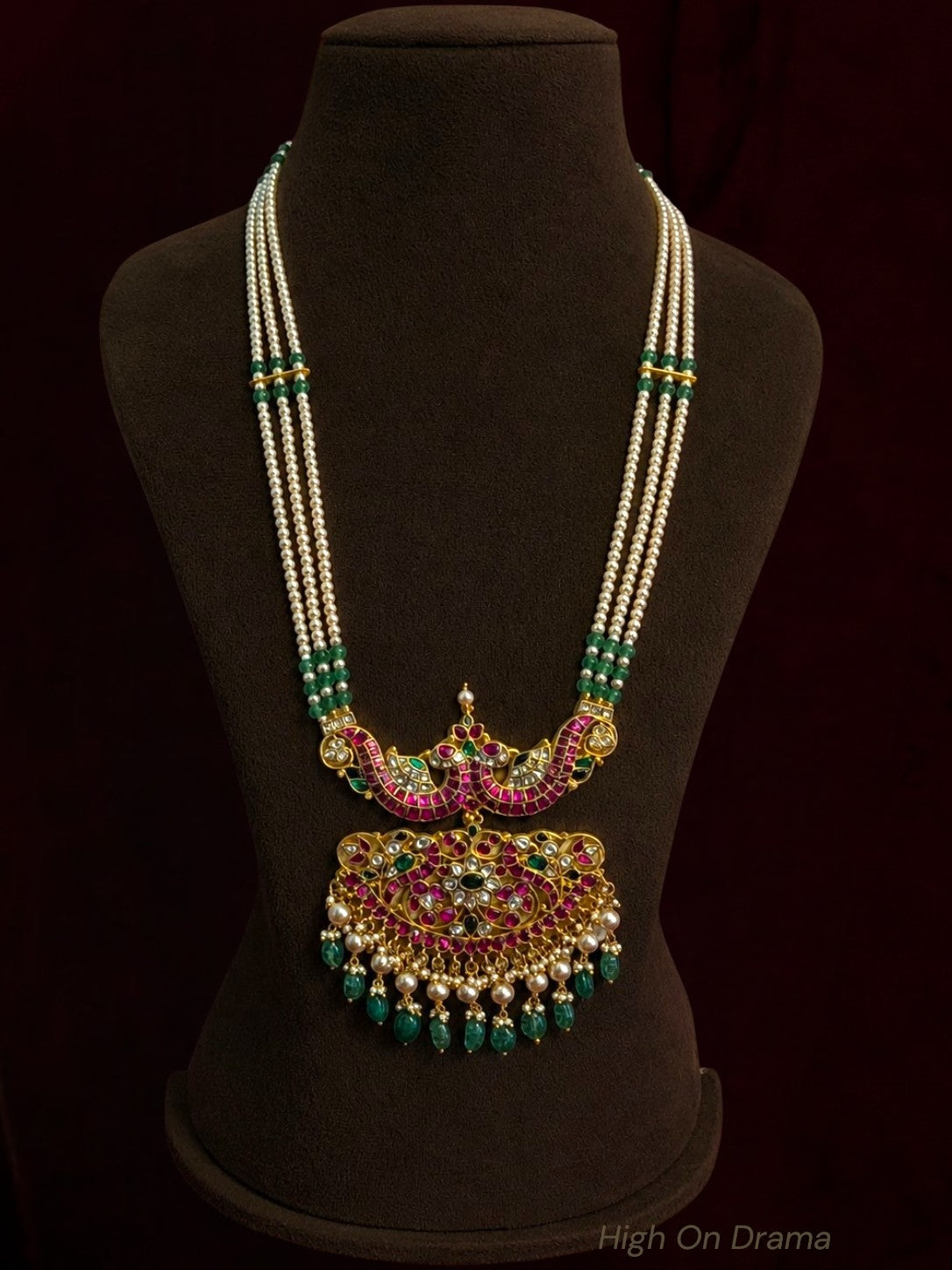 Chandrika jadau kundan statement pearl set