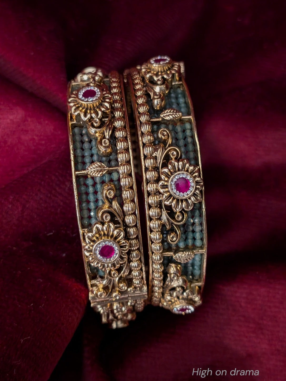 Megha heritage kundan bangles