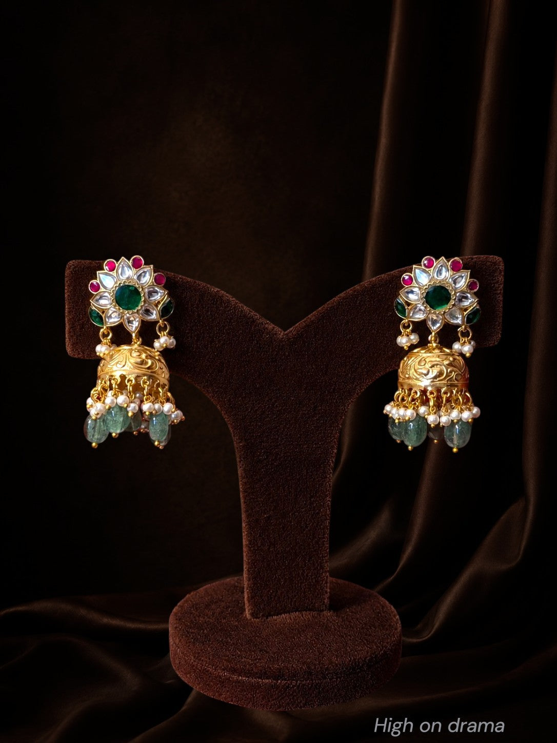 Tavishi jadau kundan emerald mala