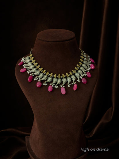 Krisha dual tone necklace set