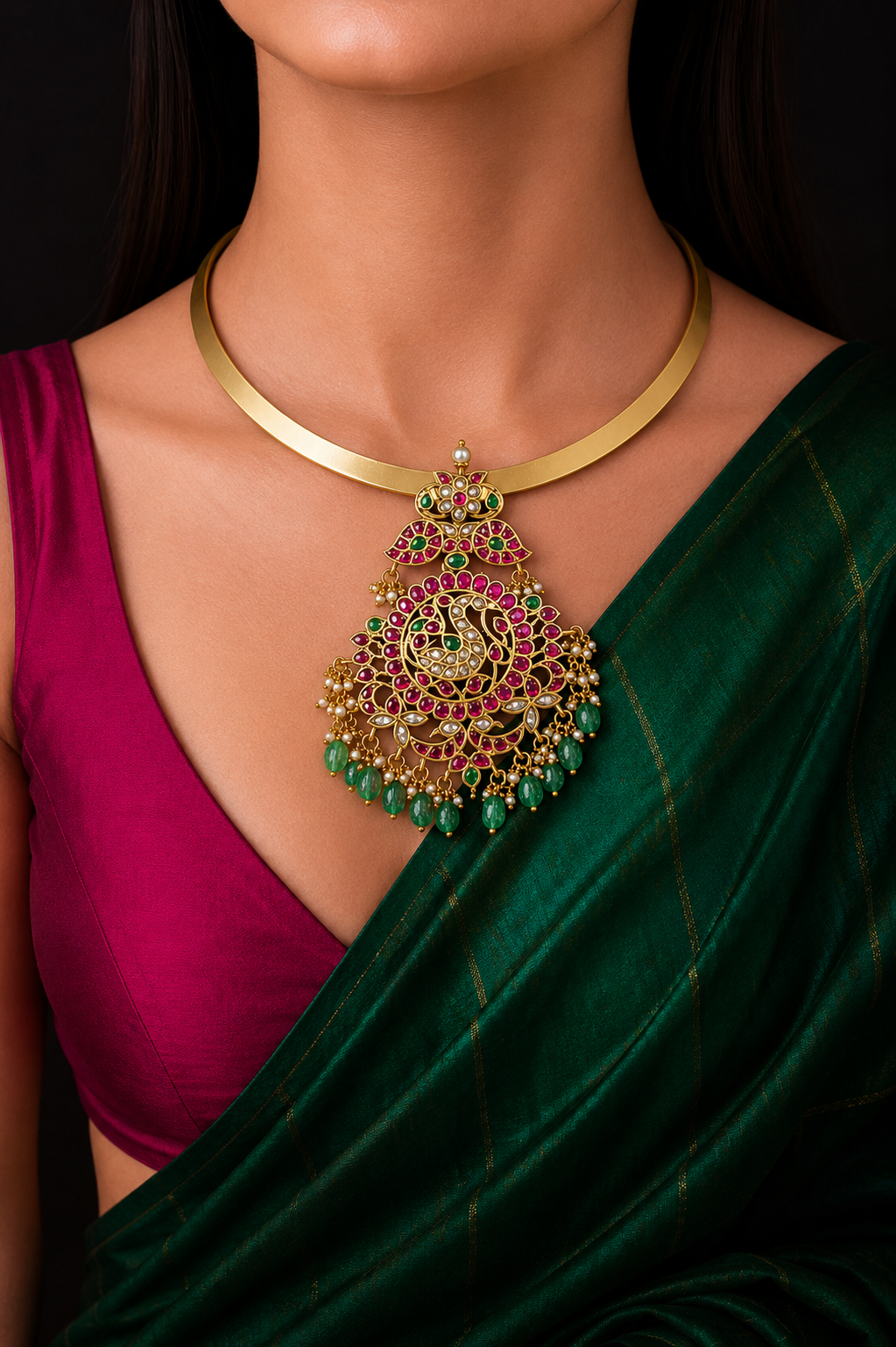 Akansha kundan pendant necklace