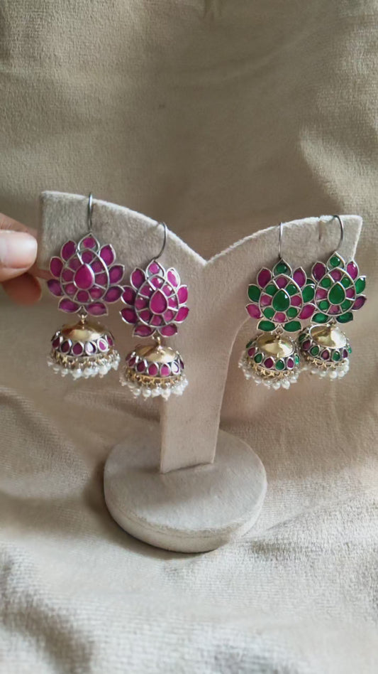 Resham dual tone Jhumka